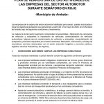 Portada Ambato-Plan de reapertura de las actividades de las empresas del sector automotor durante semáforo en rojo