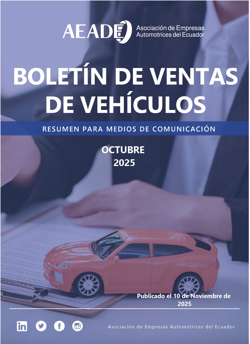 Boletín de ventas para prensa: ventas de vehículos – Octubre 2025