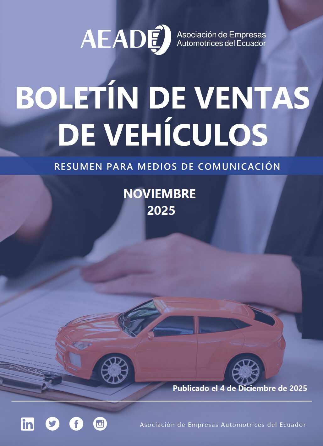 Boletín de ventas para prensa: ventas de vehículos – Noviembre 2025